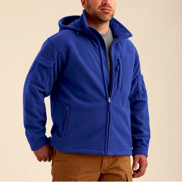 Duluth Shoreman’s Fleece Hooded Jacket Blue Size 4X - Picture 1 of 7